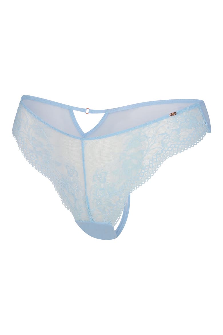 Top Drawer Lace Thong, Alternate, color, MOON DAISY BLUE