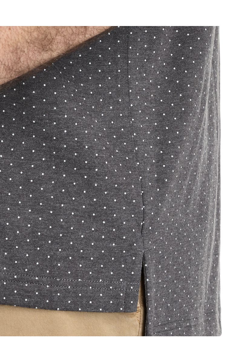 Harbor Bay by DXL Big & Tall Pin Dot Printed Polo Shirt, Alternate, color, Grey Heather
