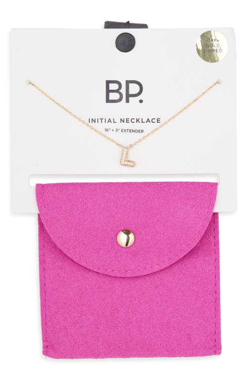 Bp. Pavé Crystal Initial Necklace In Gold