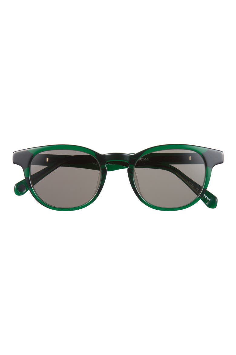 Clearly 46mm Round Polarized Sunglasses, Main, color, EMERALD GREEN / POLARIZED GREY
