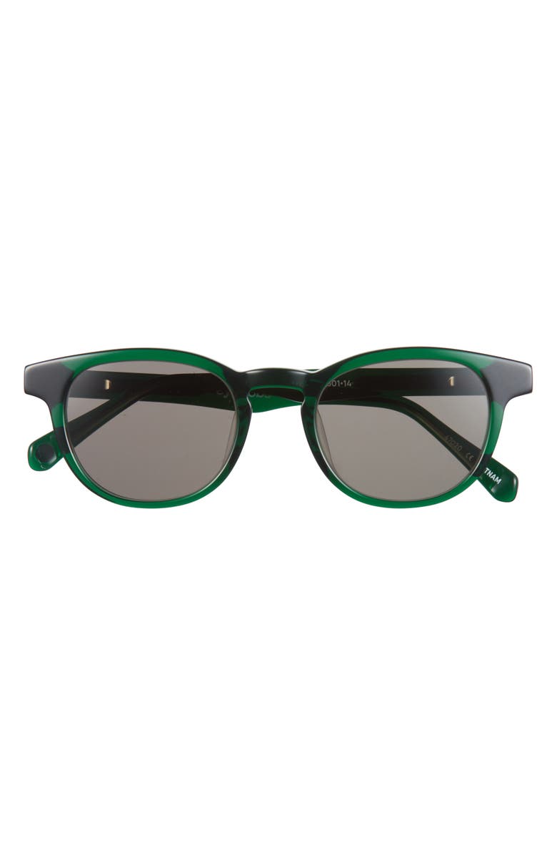 eyebobs Clearly 46mm Round Polarized Sunglasses, Main, color, Emerald Green / Polarized Grey