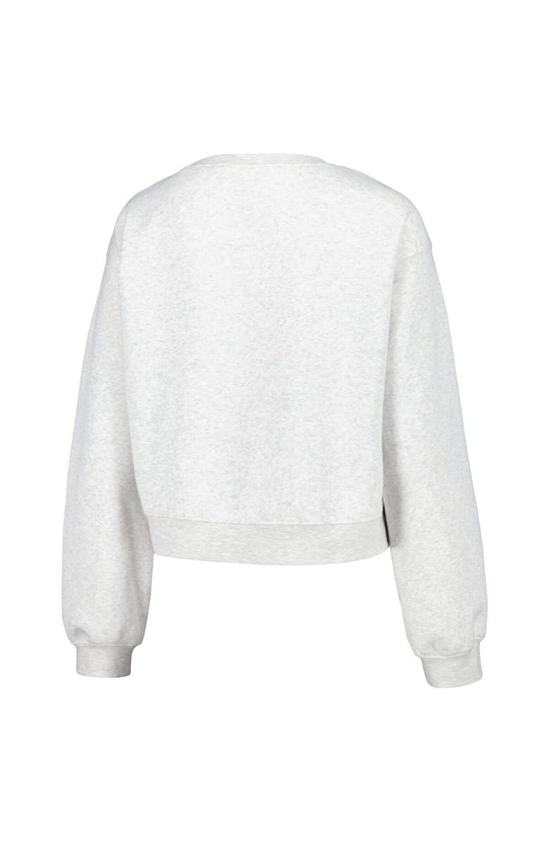 ZOOZATZ Women's ZooZatz Oatmeal Georgia Bulldogs Core Chenille Cropped Pullover Sweatshirt, Alternate, color, Oatmeal