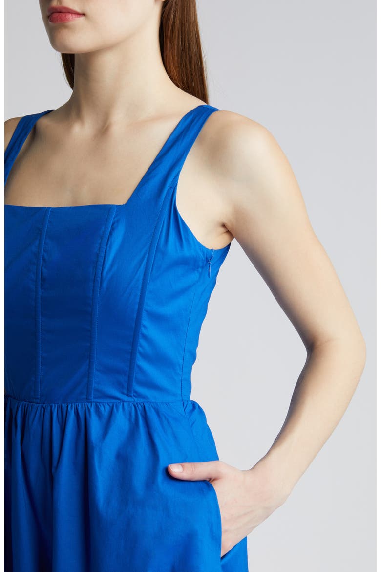 Sleeveless Corset Bodice Dress, Alternate, color, BLUE MARMARA