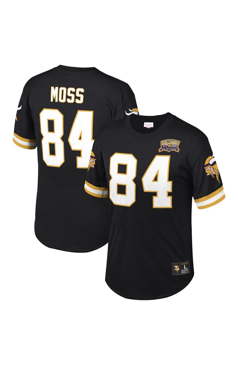 Mitchell & Ness Men's Mitchell & Ness Randy Moss Black Minnesota Vikings Big & Tall Retired Player Mesh Crewneck Top, Main, color, 