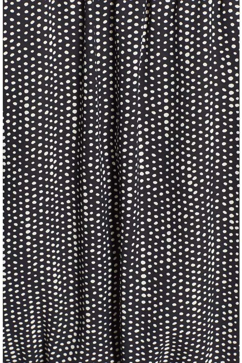 Lush 'Kendal' Polka Dot Print Surplice Faux Wrap Dress, Alternate, color, BLACK/ TAUPE