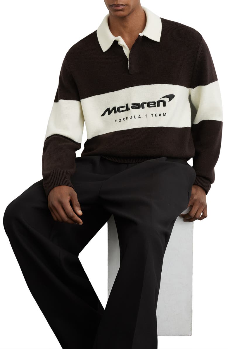 Reiss Elson Wool Rugby Shirt, Alternate, color, Chocolate Brown