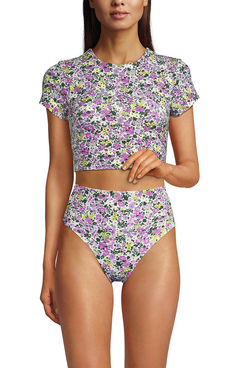 Lands' End D-Cup Slender Suit U-Wire Bandeau Tankini Top, Main, color, 