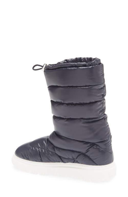 Moncler Logo Patch Padded Snow Boots In Navy
