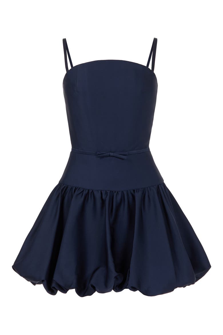 Maddie Bubble Hem Satin Cocktail Dress, Alternate, color, MIDNIGHT BLUE