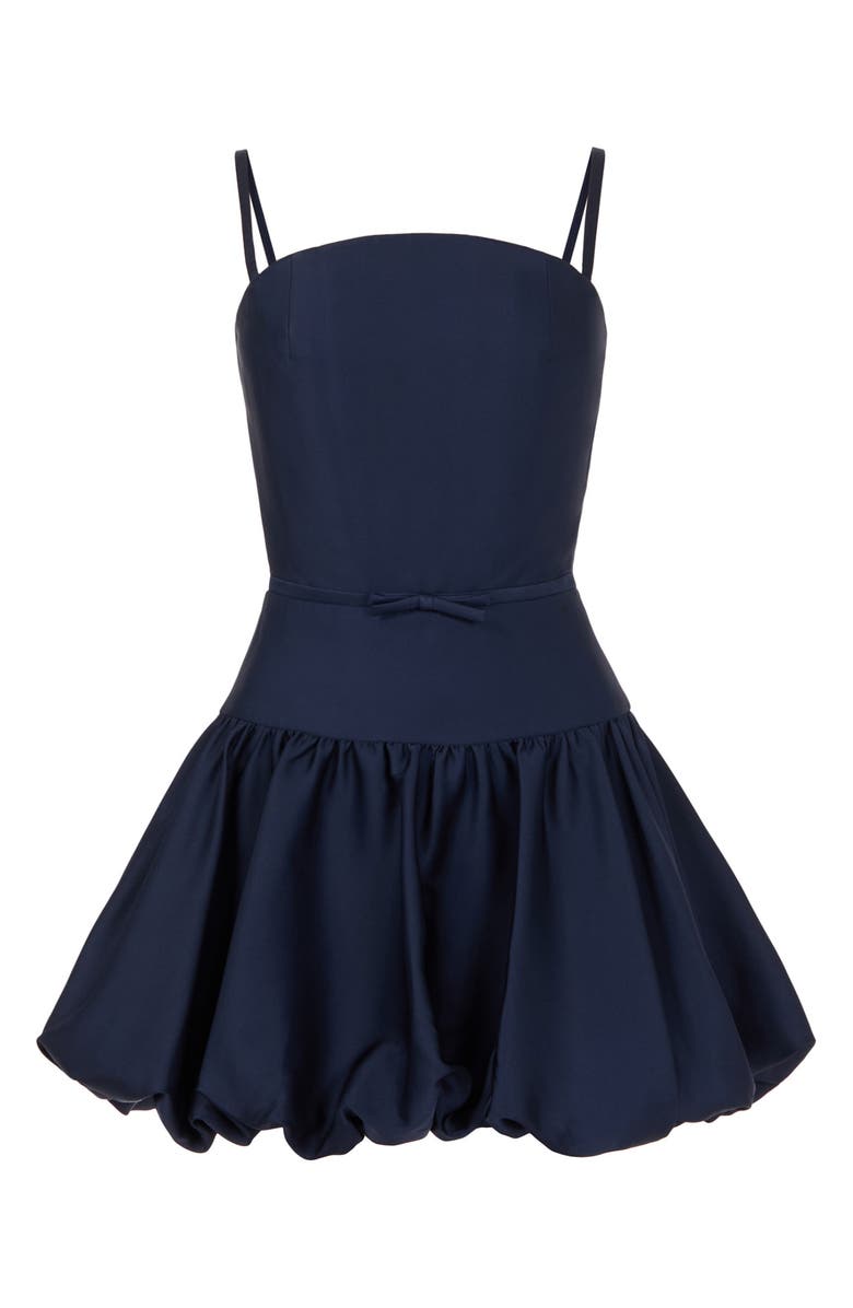 SAU LEE Maddie Bubble Hem Satin Cocktail Dress, Alternate, color, Midnight Blue