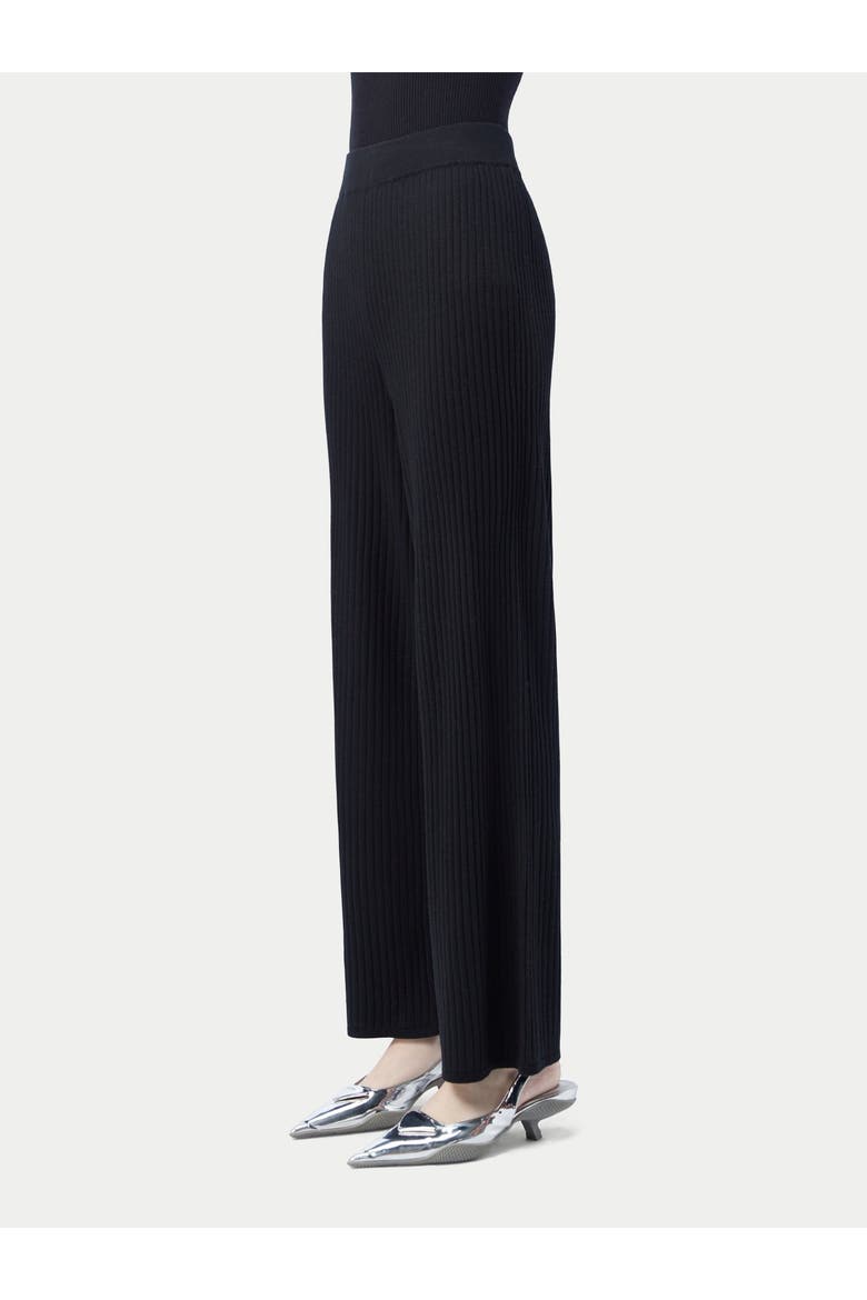 Rib-Knit Silk Cashmere Blend Pants, Alternate, color, black