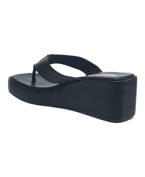 True Religion Latto Slip On Wedge Sandal In Black