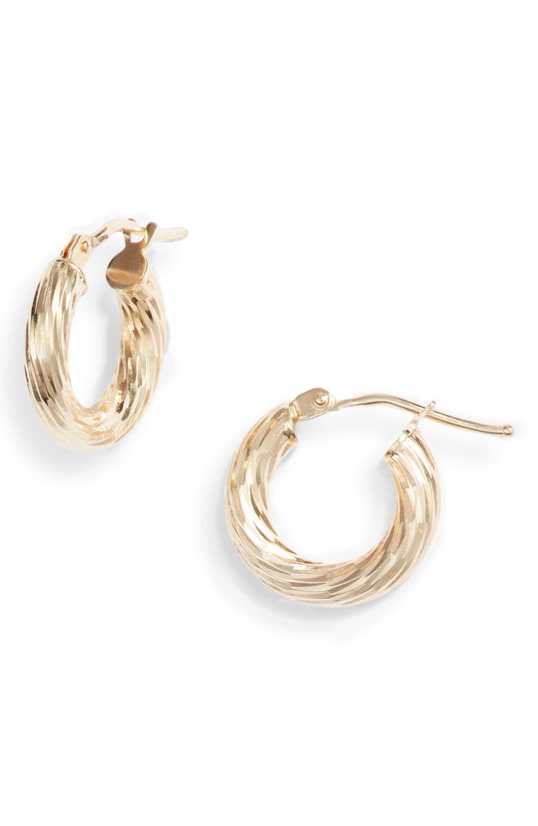 Bony Levy 14K Gold Small Twisted Rope Hoop Earrings, Main, color,