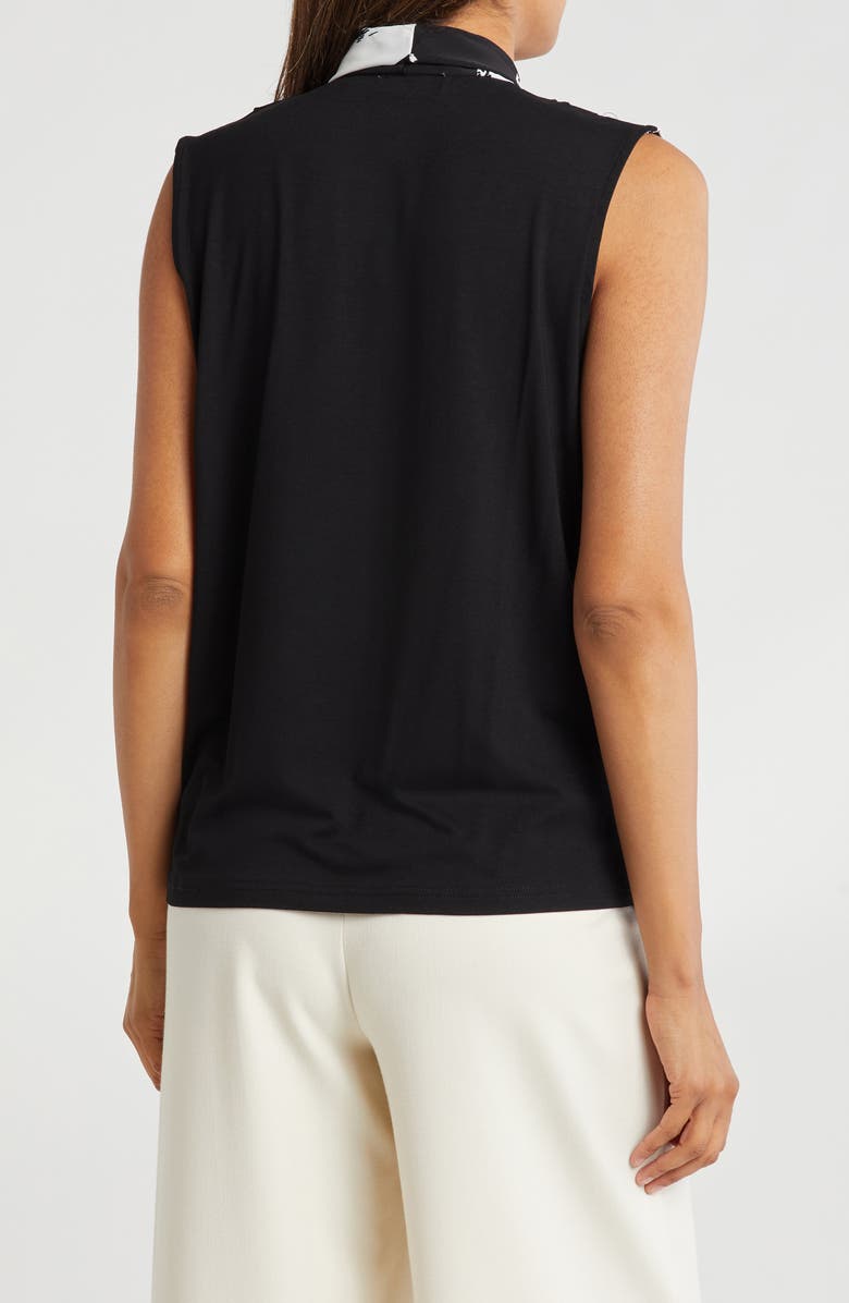 PATRIZIA LUCA Drape Surplice Sleeveless Top, Alternate, color, Black