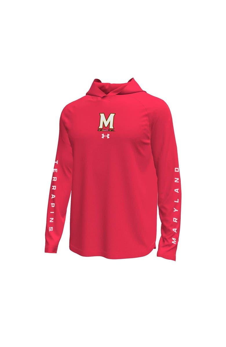 Under Armour Men's Under Armour Red Maryland Terrapins Tech Stretch Long-Sleeve Hooded T-Shirt, Alternate, color, Red
