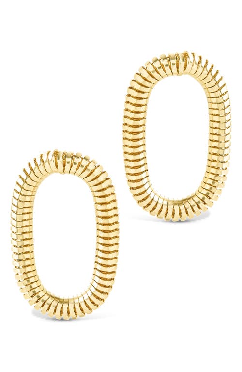 Sterling Forever 14k Plated Silver Snake Chain Circle Earrings