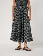 Hush Mavi Godet Crinkle Midi Skirt