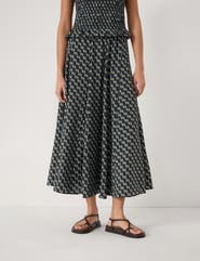 Hush Mavi Godet Crinkle Midi Skirt