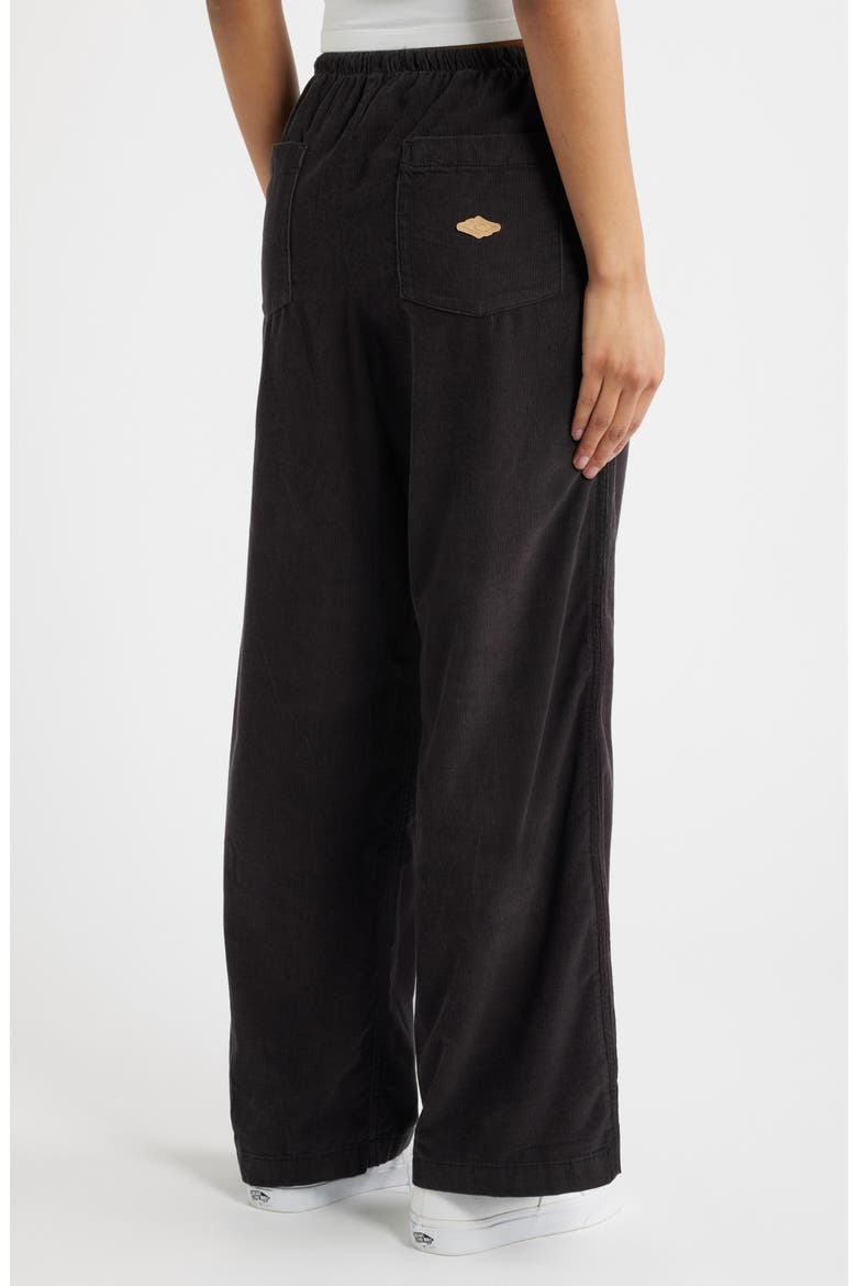 Keepsakes Corduroy Wide Leg Drawstring Pants, Alternate, color, WASHED BLACK