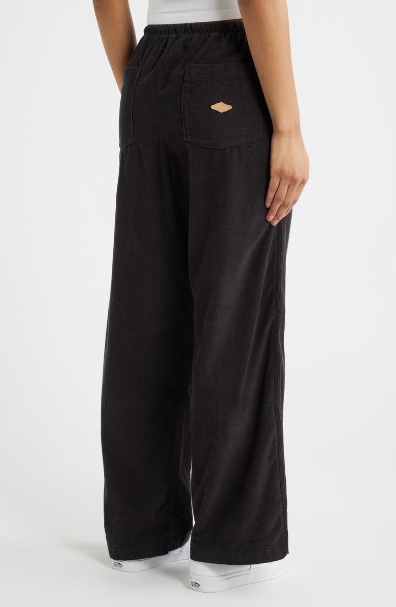 Rip Curl Keepsakes Corduroy Wide Leg Drawstring Pants, Alternate, color, Washed Black