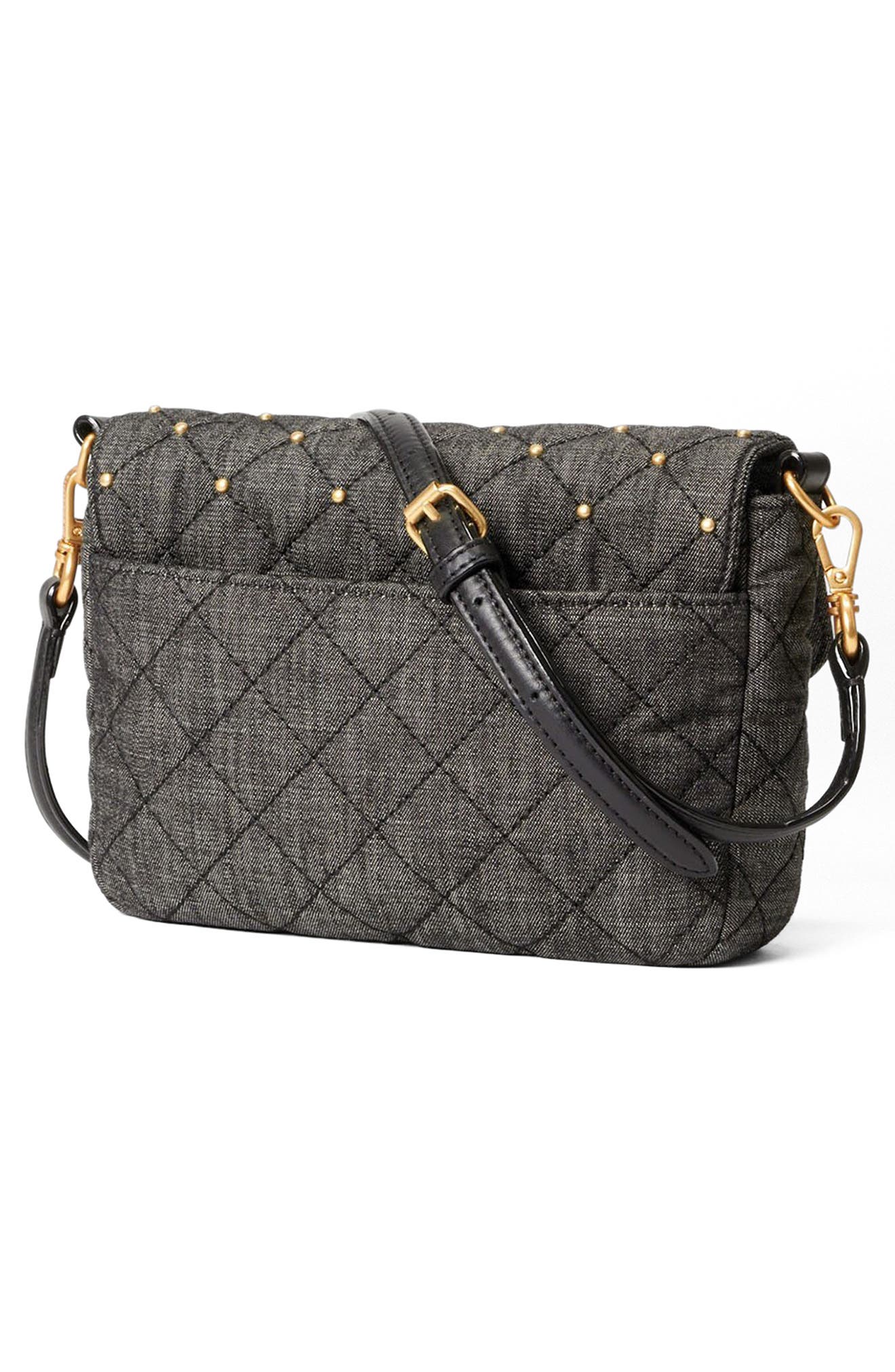 MZ Wallace Small Crosby Lock Quilted Denim Crossbody Bag, Alternate, color, 