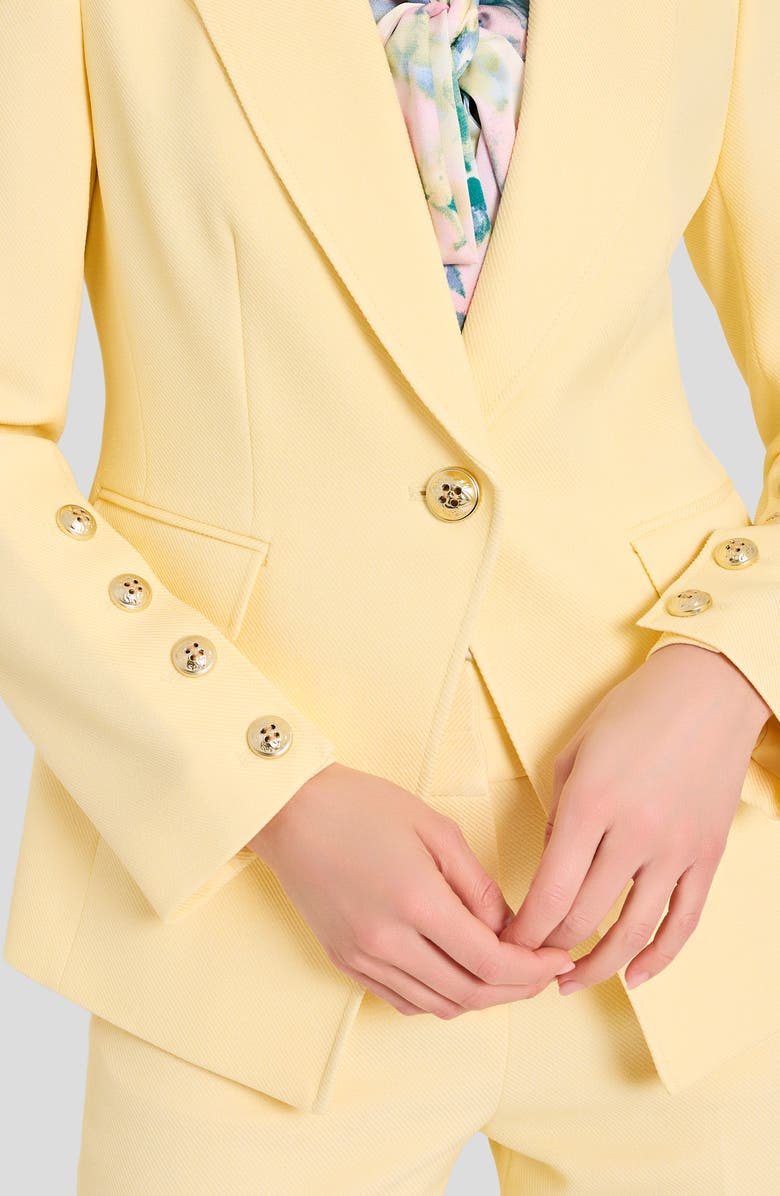Tahari ASL One-Button Blazer, Alternate, color, Buttercup