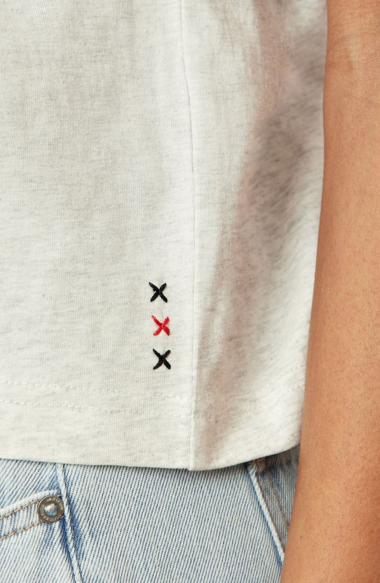 Scotch & Soda Dyed Boxy Crop Graphic T-Shirt, Alternate, color, Light Grey Heather