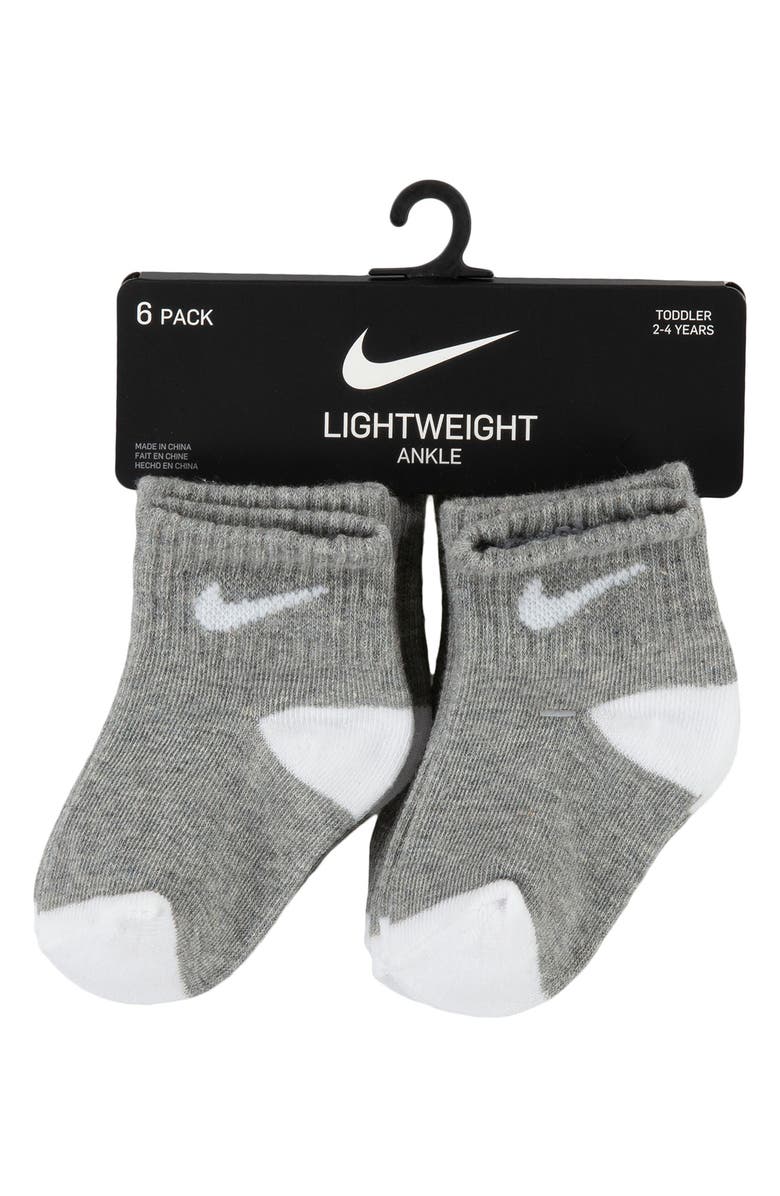 Nike 6-Pack Swoosh Ankle Socks, Alternate, color, Dark Grey Heather