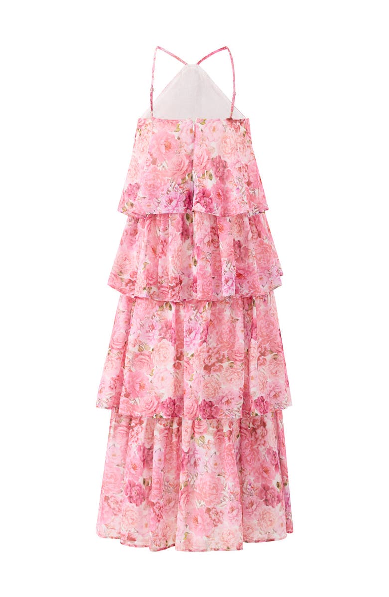 Marlo Kids Julietta Frill Maxi Dress, Alternate, color, Floral