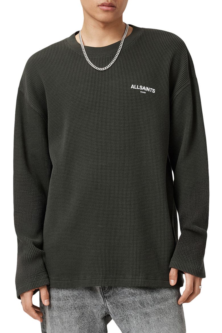 Sect Waffle Knit Sweatshirt, Main, color, DUFFEL GREEN