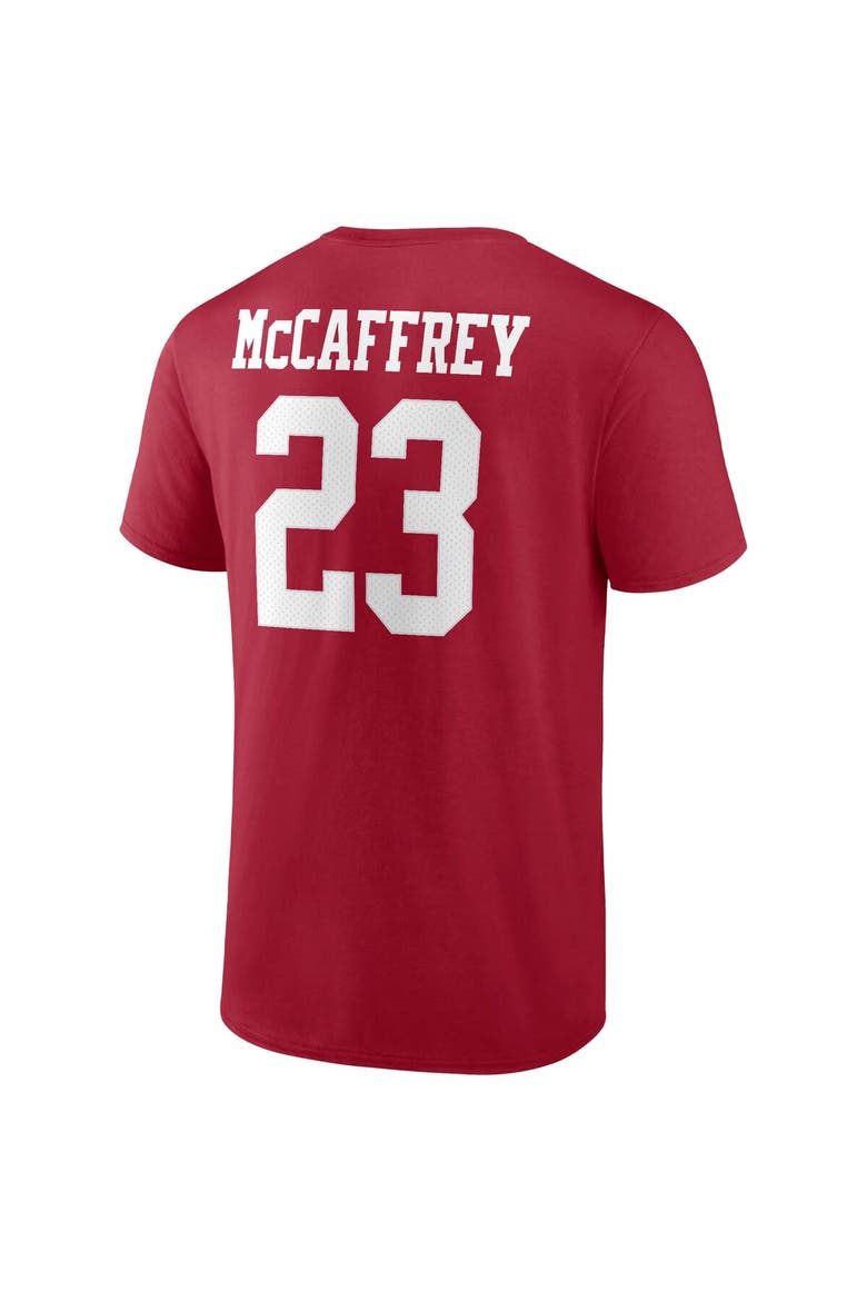 Men's Fanatics Branded Christian McCaffrey Scarlet San Francisco 49ers Player Icon Name & Number T-Shirt, Alternate, color, Scarlet