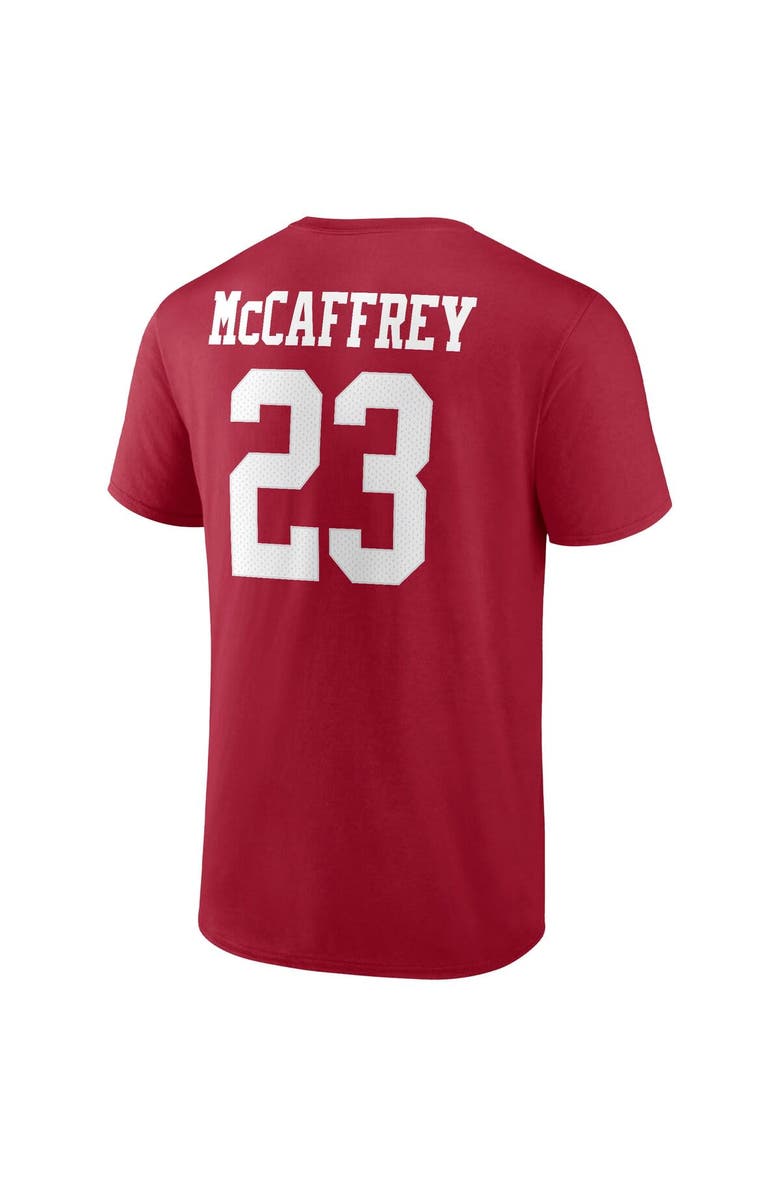 FANATICS Men's Fanatics Branded Christian McCaffrey Scarlet San Francisco 49ers Player Icon Name & Number T-Shirt, Alternate, color, Scarlet