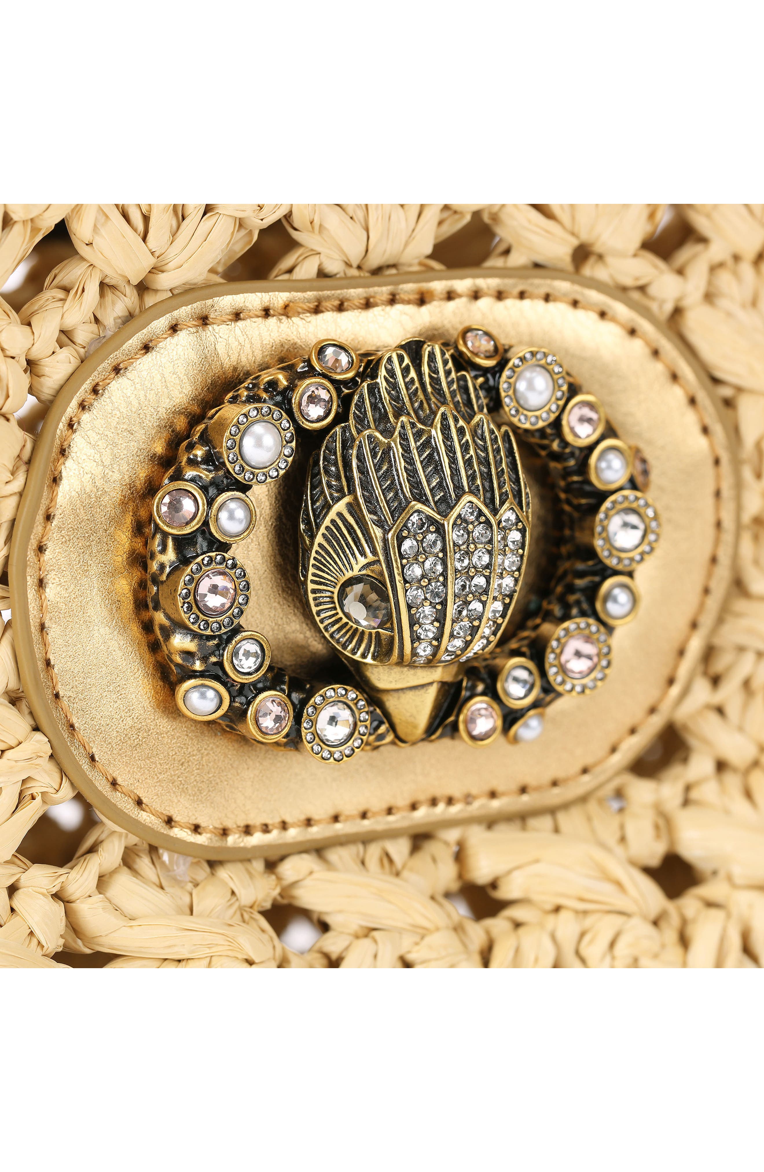 Kurt Geiger London Ruffle Woven Tote, Alternate, color, Open Beige