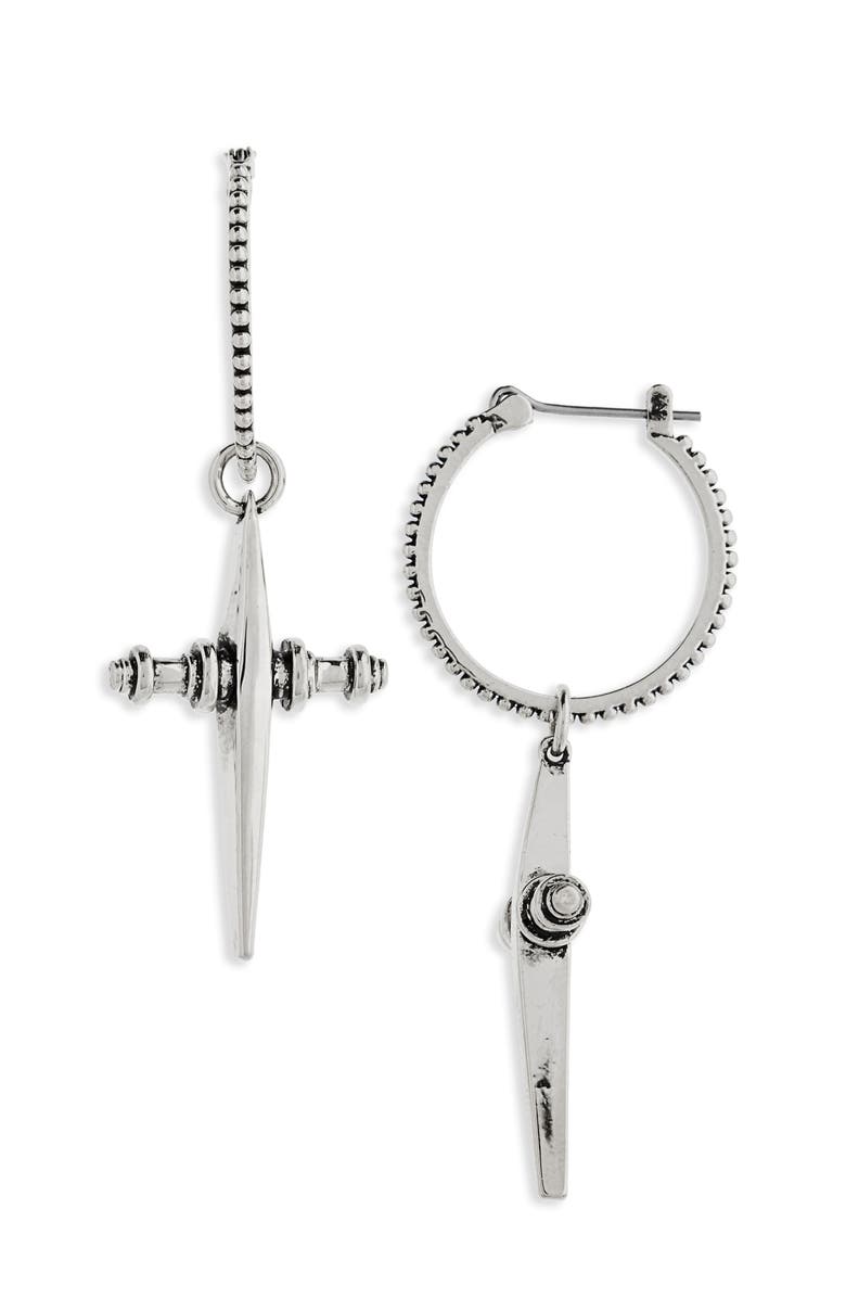 Luv AJ Cross Hoop Earrings, Main, color, 