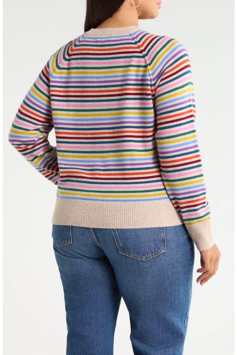 Wool & Cashmere Raglan Sweater, Alternate, color, OATMEAL MULTI BOWEN STRIPE