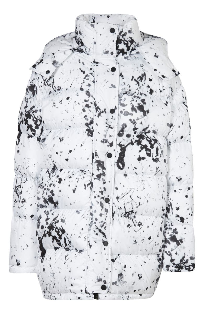 AllSaints Pember Puffer Jacket, Alternate, color, Black/ White