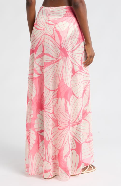 HUTCH HUTCH FLORAL TIE WAIST WIDE LEG COVER-UP PANTS 