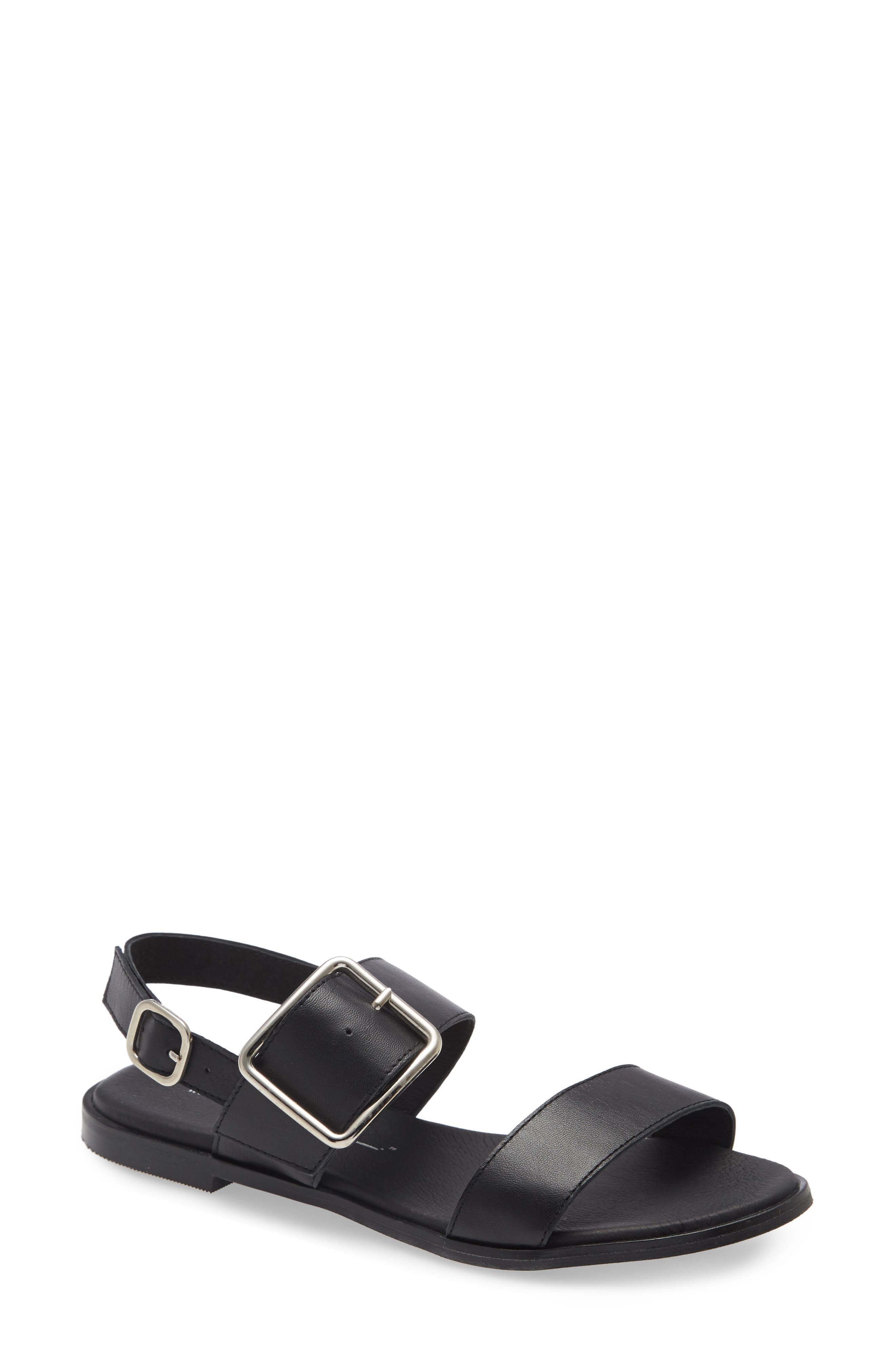 Max Slingback Sandal, Main, color, BLACK LEATHER