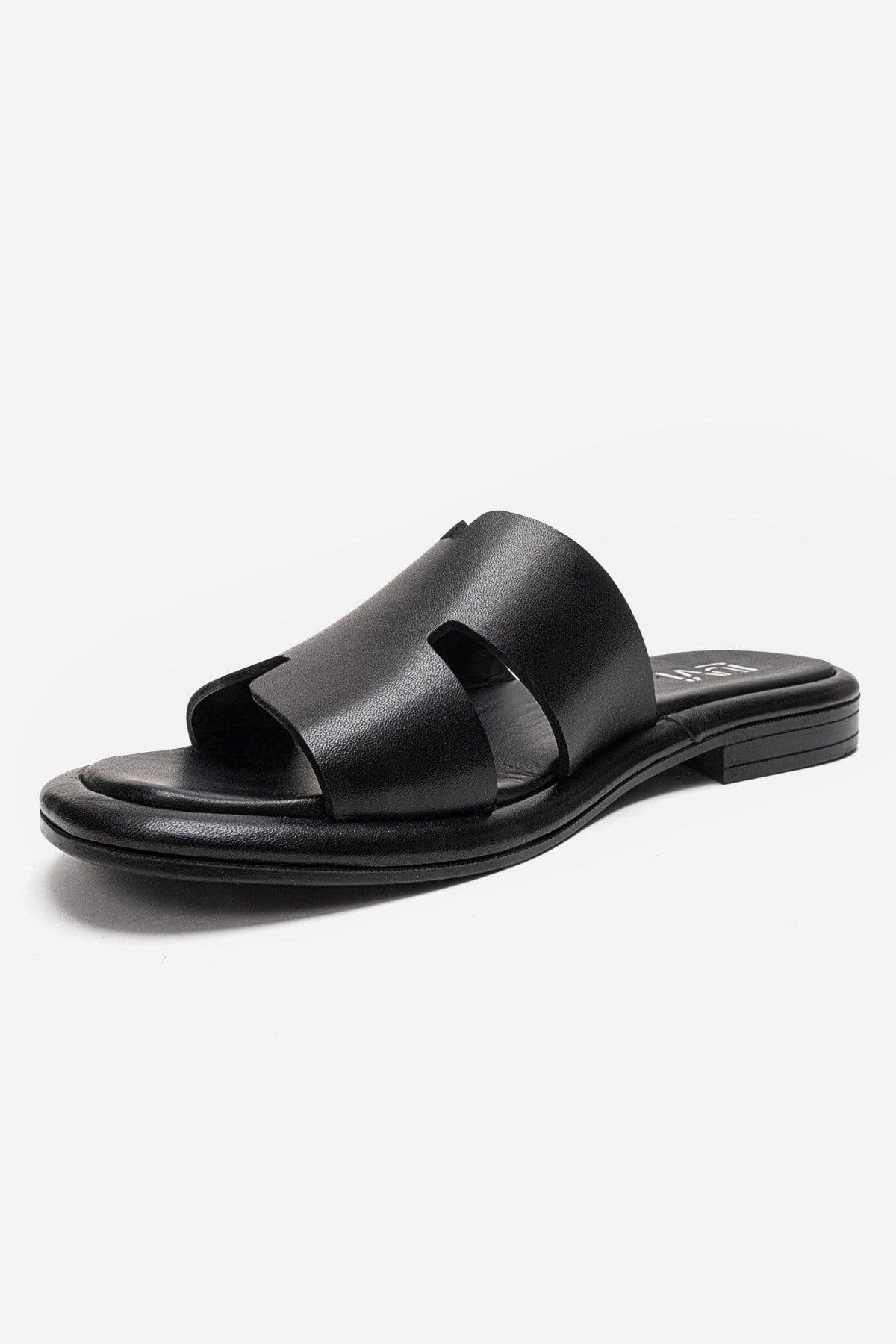 Forever & Always Shoes Brio Leather Slide, Alternate, color, Black