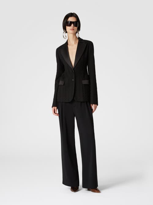 Missoni Chevron Blazer With Satin Details In Black