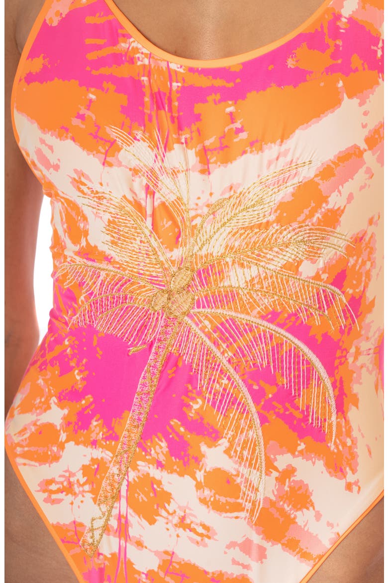 Flamingo Swirl Luster Reversible One-Piece Swimsuit, Alternate, color, PINK