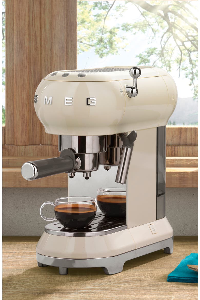 '50s Retro Style Espresso Coffee Machine, Alternate, color, BLACK