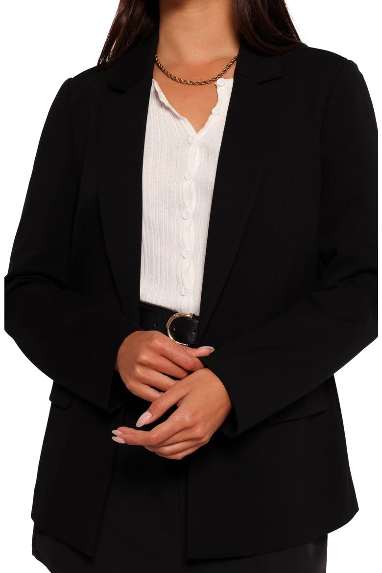 Ronny Open Front Blazer, Alternate, color, BLACK