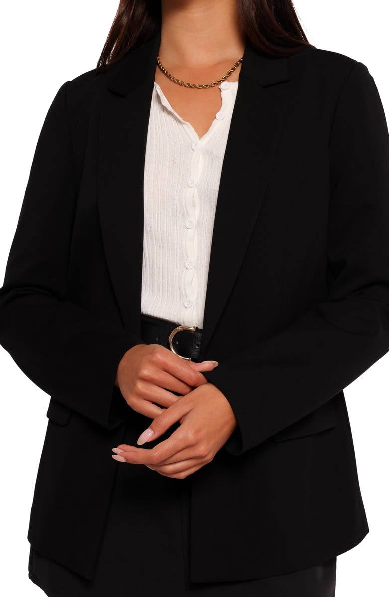 Petal & Pup Ronny Open Front Blazer, Alternate, color, Black