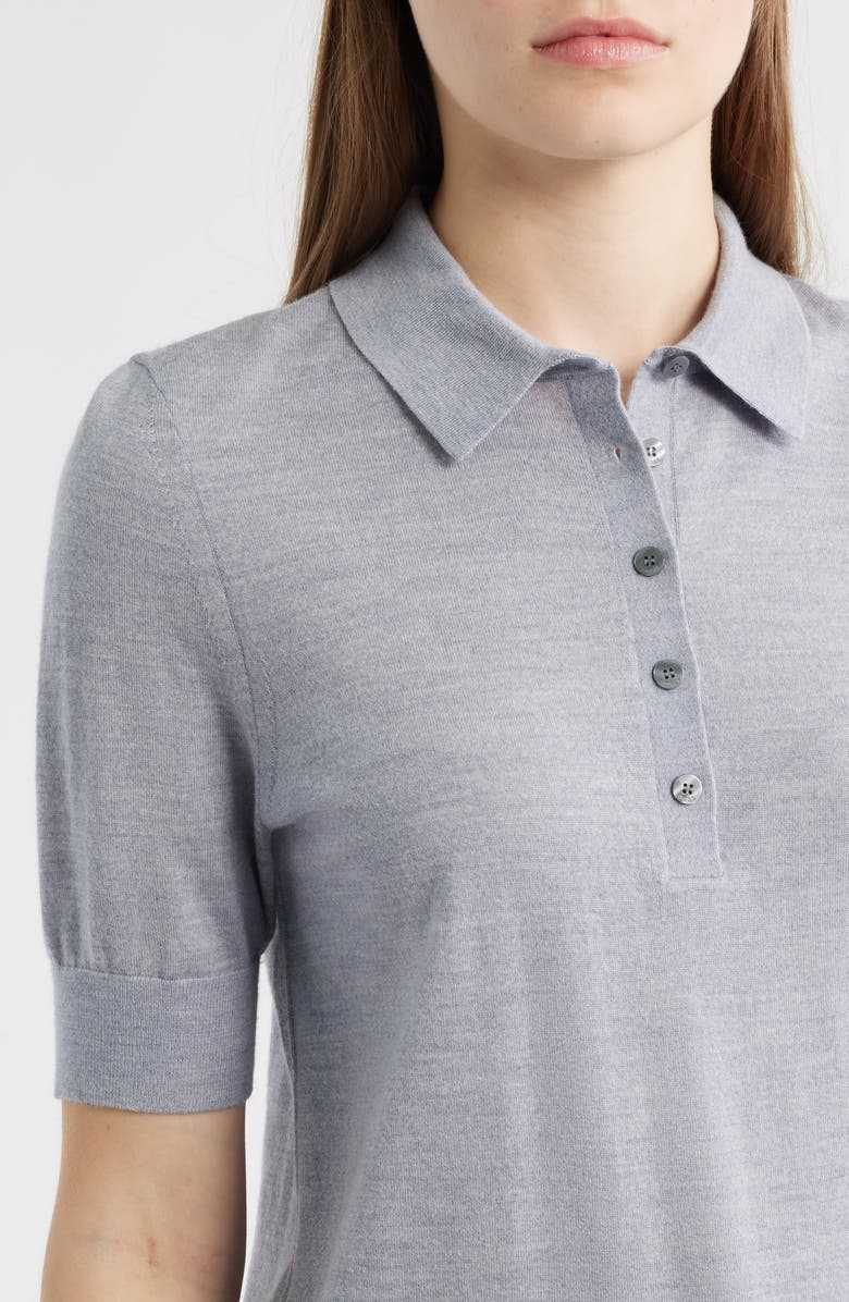 BOSS Fidenka Virgin Wool Polo Sweater, Alternate, color, Glacier Grey