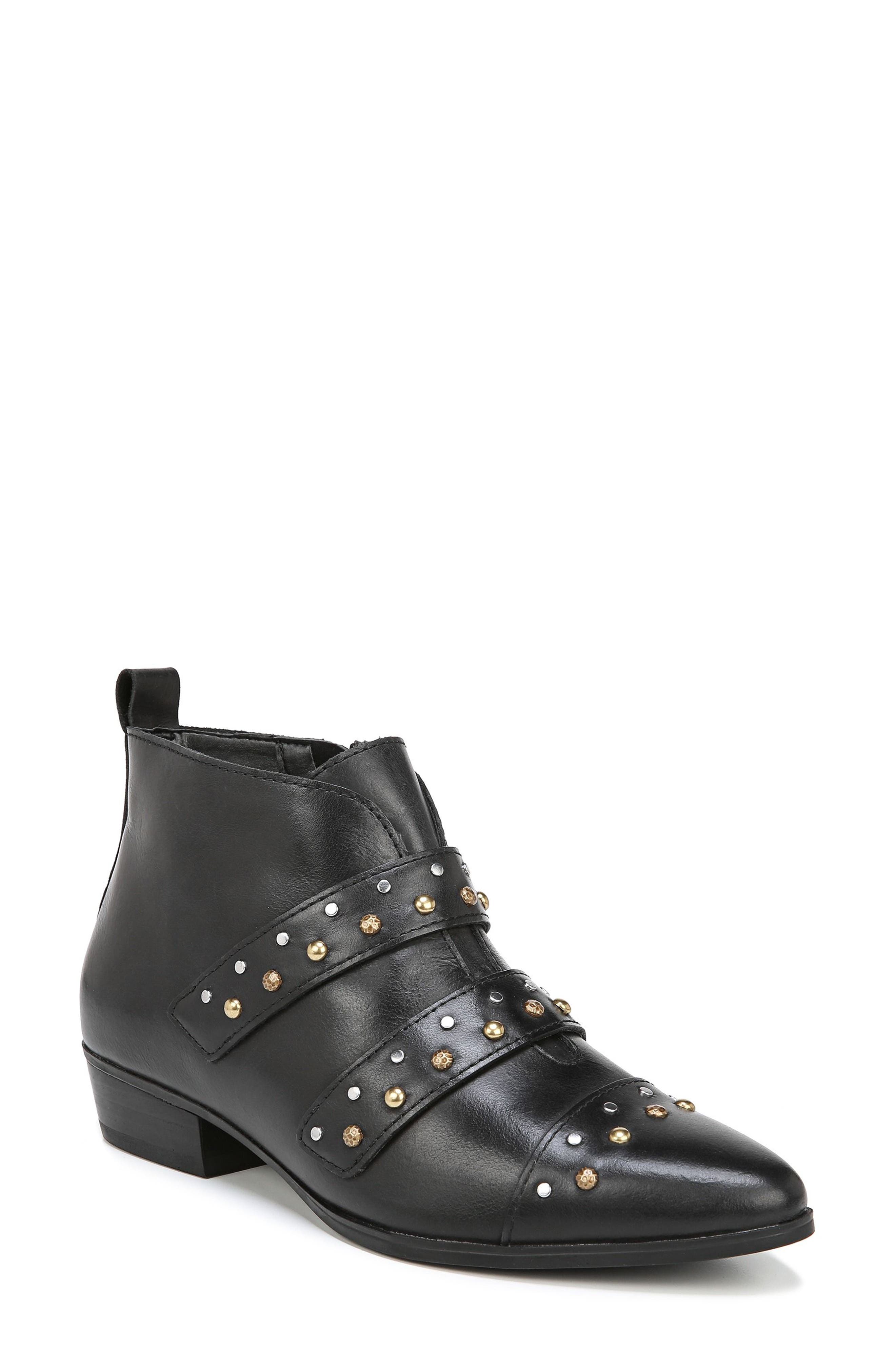 Blissful Studded Bootie, Main, color, BLACK LEATHER