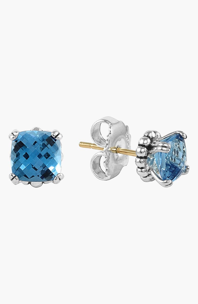 LAGOS Rittenhouse Stud Earrings, Alternate, color, Silver/ Blue Topaz