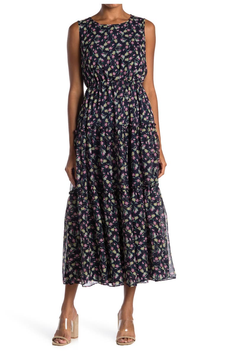 MELLODAY Floral Tiered Maxi Dress, Main, color, 
