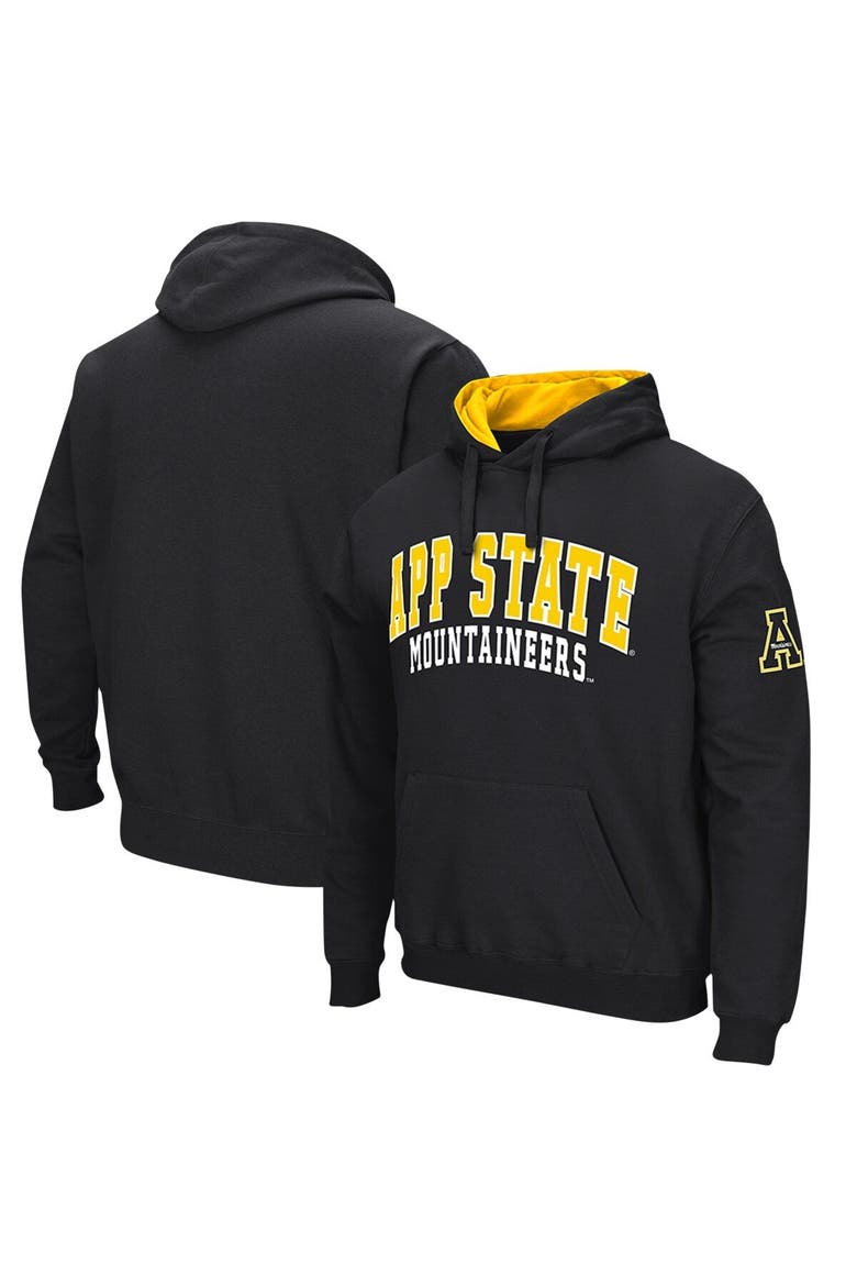 Men's Colosseum Black Appalachian State Mountaineers Double Arch Pullover Hoodie, Main, color, Black