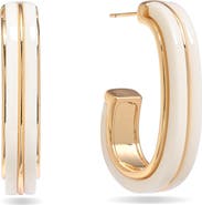 EYE CANDY LOS ANGELES Bianca Enamel Hoop Earrings